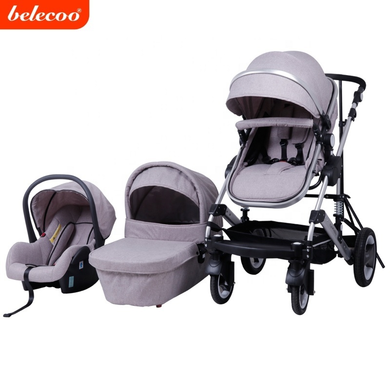 luxury pu leather fabric baby stroller belecoo baby troller