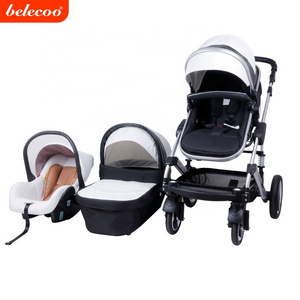 luxury pu leather fabric baby stroller belecoo baby troller