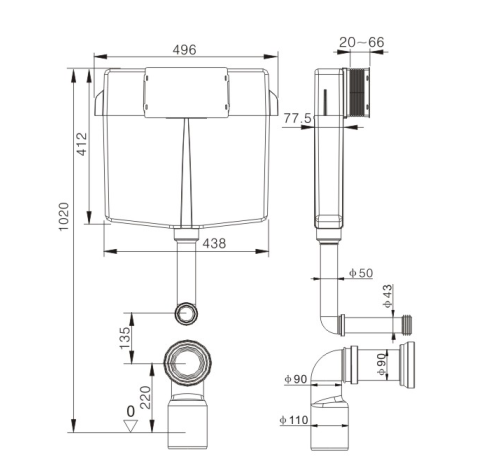 CY9007B-Sanitary ware water tank toilet, toilet tank, toilet water tank concealed cistern