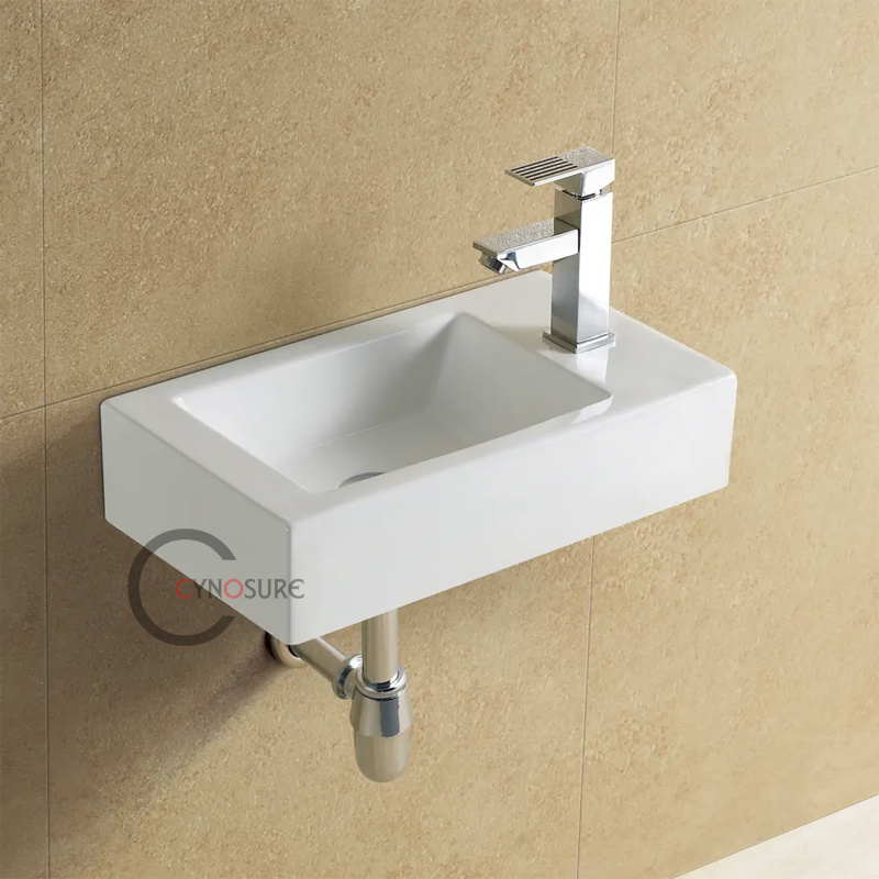 Solid Surface Bathroom Wall Hung Basin Wall Hung Vanity Porcelain Cera Wash Basin Sink