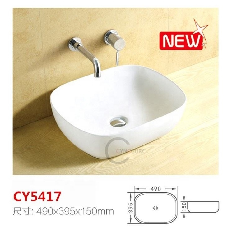 Factory Sales White Morden Wash Basins Sink Single Basin Large Vanity Wall Hung Marble Bowl Bathroom