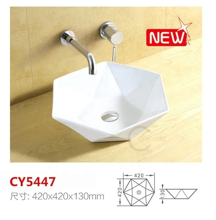 Factory Sales White Morden Wash Basins Sink Single Basin Large Vanity Wall Hung Marble Bowl Bathroom