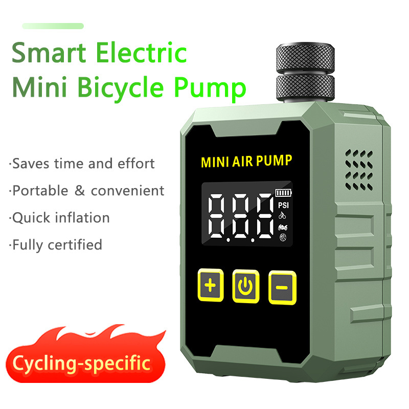 wholesale mini portable electric bike tyre pump rechargeable smart automatic bicycle tire inflator wireless bicycle air pump