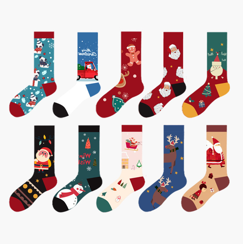 New Style Ladies Christmas Gift Santa Color Feather Fashionable Animal Party Box Pack Best Choice Women's Happy Funny Socks