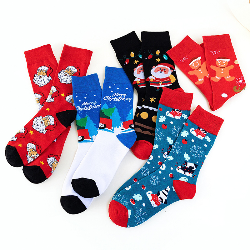 New Style Ladies Christmas Gift Santa Color Feather Fashionable Animal Party Box Pack Best Choice Women's Happy Funny Socks