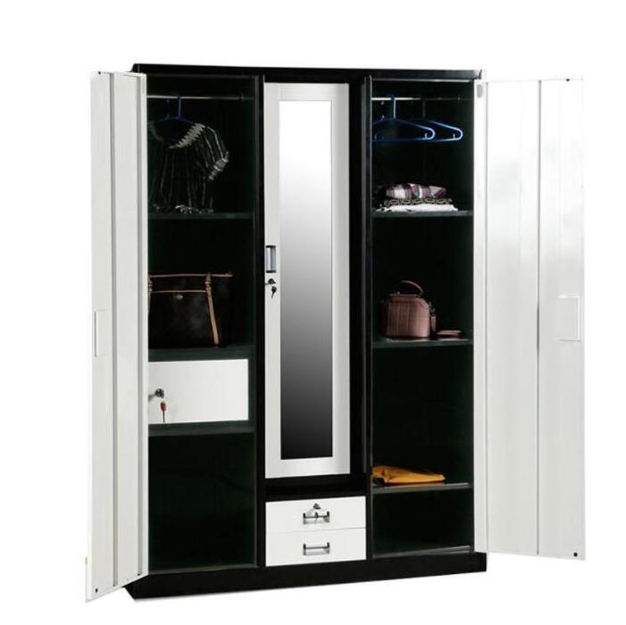 Wholesale of steel 3 door cheap modern iron wardrobes, metal closet wardrobes, steel bedroom wardrobes,