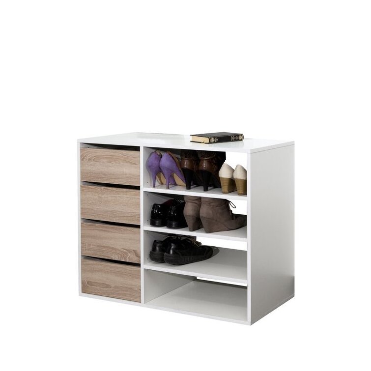 Simple Design Mdf Hot Saling Modern Storage Wooden Shoe Rack with Drawers for Entry