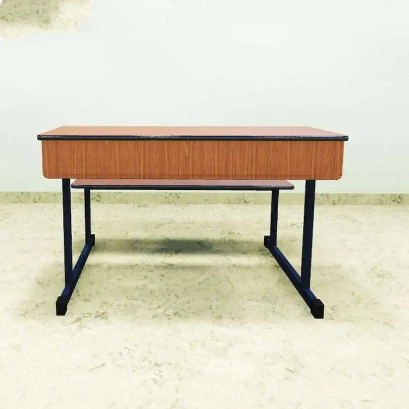 Customized School Furniture Steel Frame Wooden 3 Seater School Bench for Sale