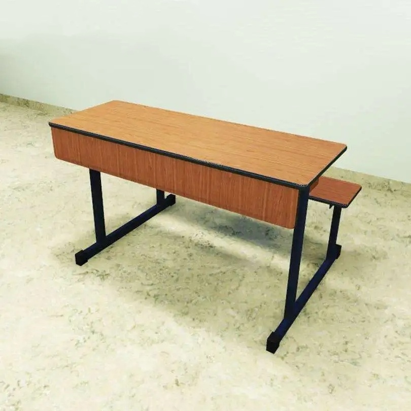 Customized School Furniture Steel Frame Wooden 3 Seater School Bench for Sale