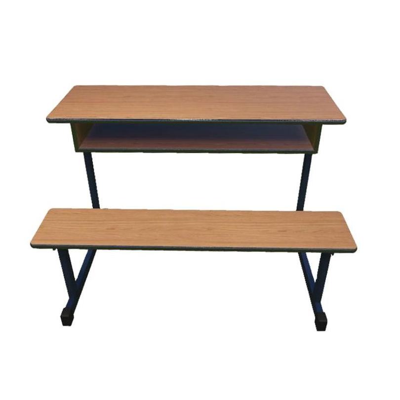 Customized School Furniture Steel Frame Wooden 3 Seater School Bench for Sale