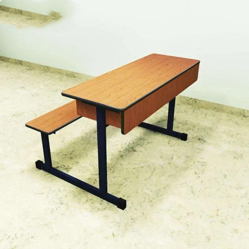 Customized School Furniture Steel Frame Wooden 3 Seater School Bench for Sale