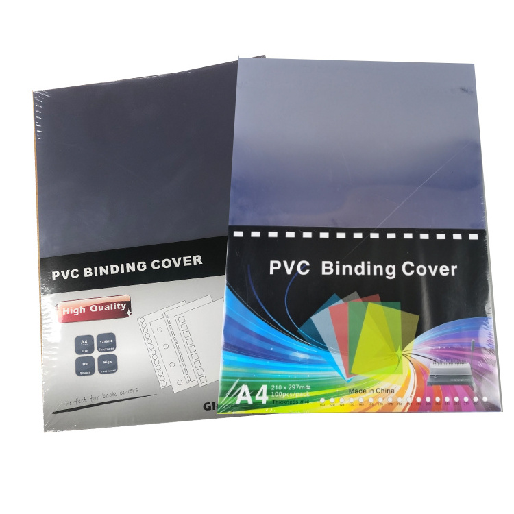 A4 125mic 150mic  Transparent green red blue color PVC Binding Cover Film Cover Sheet