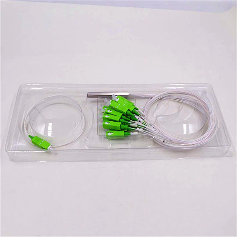 PLC Steel Tube 1*8 2 4 8 16 32 64  Optical Splitter SC/APC/UPC  PLC Splitter 1x8 Fiber Optic PLC Splitter