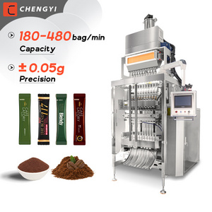 Multi lane back Side Sealing Stick bag Sachet Pouch Small Bag Powder Filling Packing Machine Coffee Powder Packaging Machine