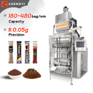 4 Lane 6 Lane coffee milk tea powder Sachet Packaging Machine 3 in 1 coffee sugar mixed powder Coffee Stick packing machine