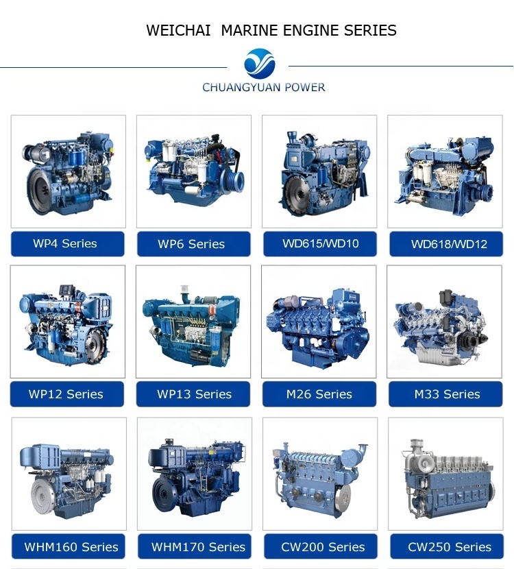 Small weichai Deutz WP6 226B150hp 185hp 220hp 250hp motor moteur diesel engine for marine fish boat