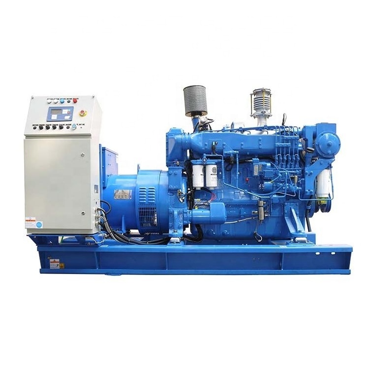 120KW 150KVA silent forced double circulation water cooling LPG CNG marine biogas fuel weichai boat gas generator set