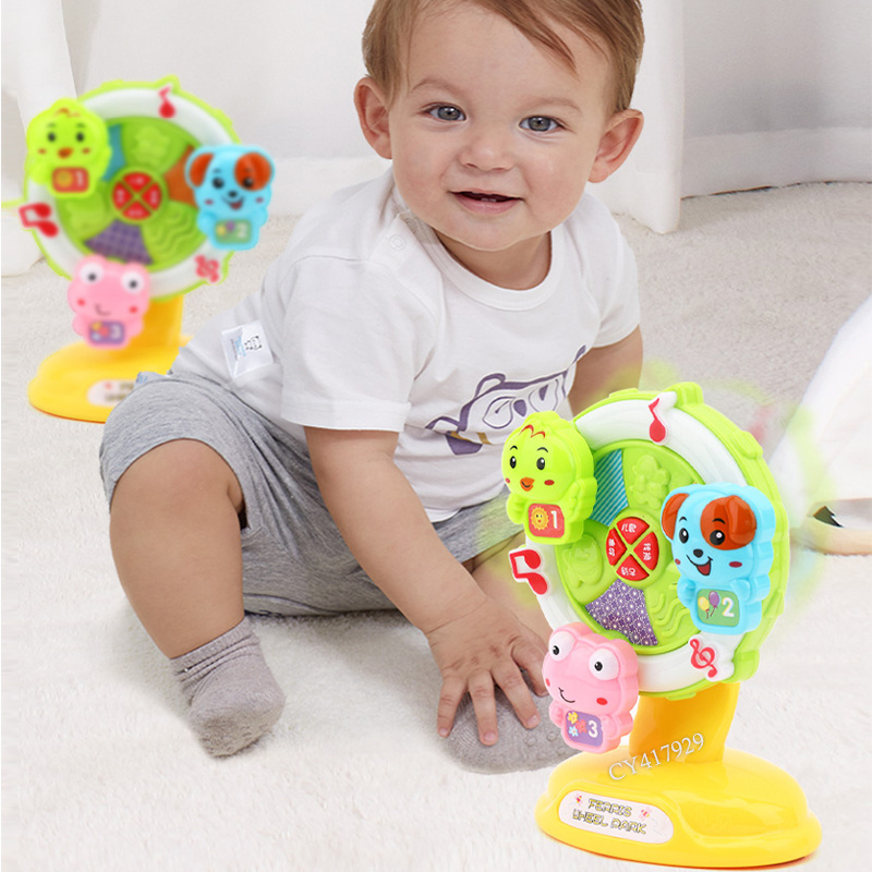 Baby Musical Toy Light Up Animal Ferris Wheel Spinning Wheel Toy With Music and Light For Kids