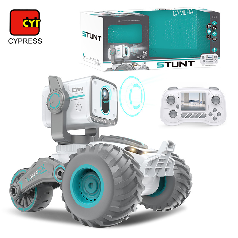 2024 New Design Full Function Stunt Camera RC Car Real-time Transmission Video Dialogue Big Tires Remote Control Car Toy