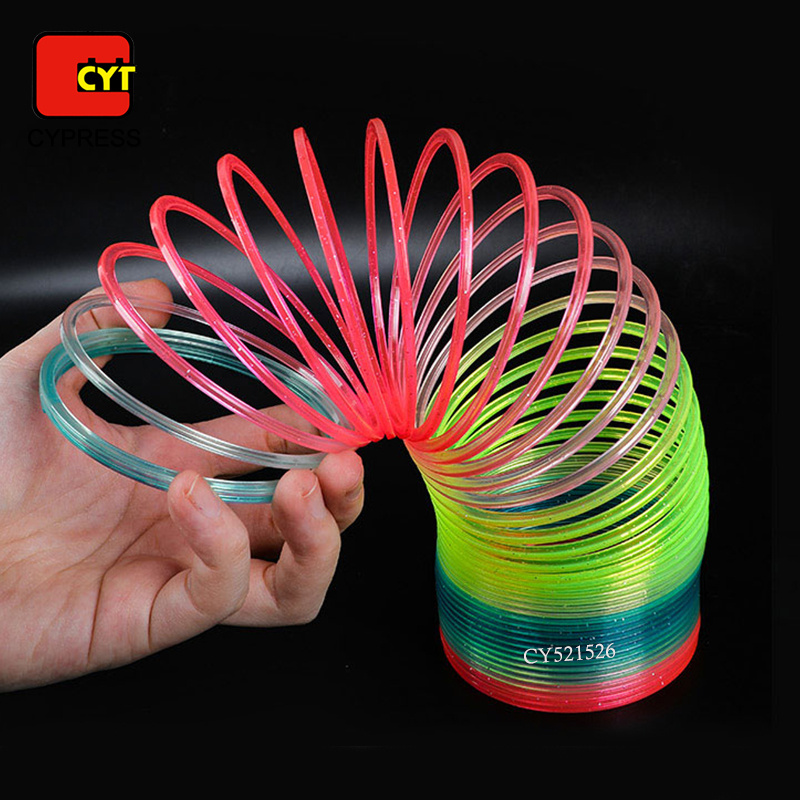 Hot Sale Mini Plastic Rainbow Coil Spring Toy Relieves Stress Slinkys Toys For Kids