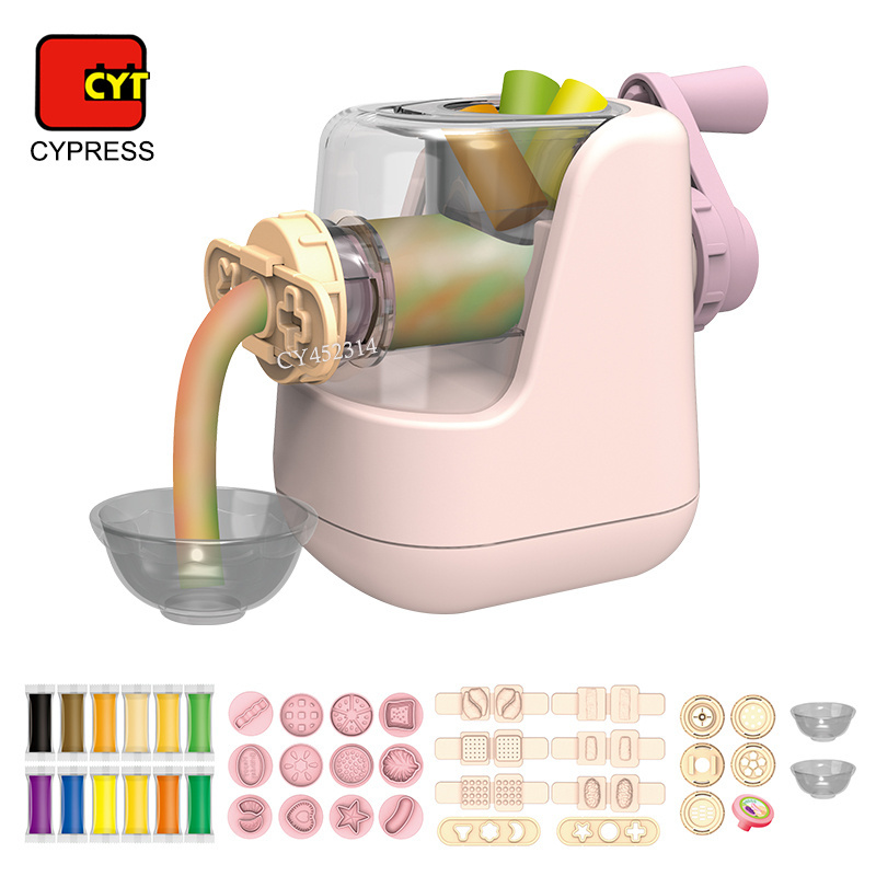 New Arrival Play Dough Kitchen Toys Noodle Maker Play Set DIY Ice Cream Toy With Dough And Molds