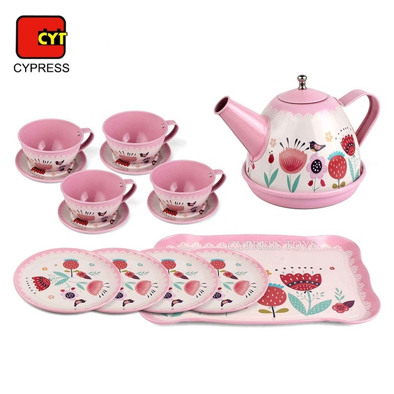 Classical Pattern Mother Garden Stainless Steel Kitchen Toy Set Bubble Tea Toy