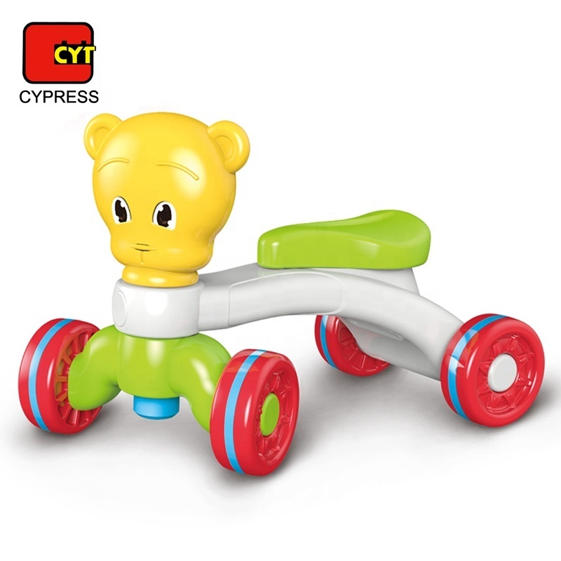 4 wheels baby scooter plastic indoor kids toy car slide for wholesale