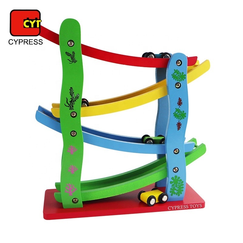 Juguete Madera | Educational Baby Toys Wooden Race Car Track Wooden Train Track