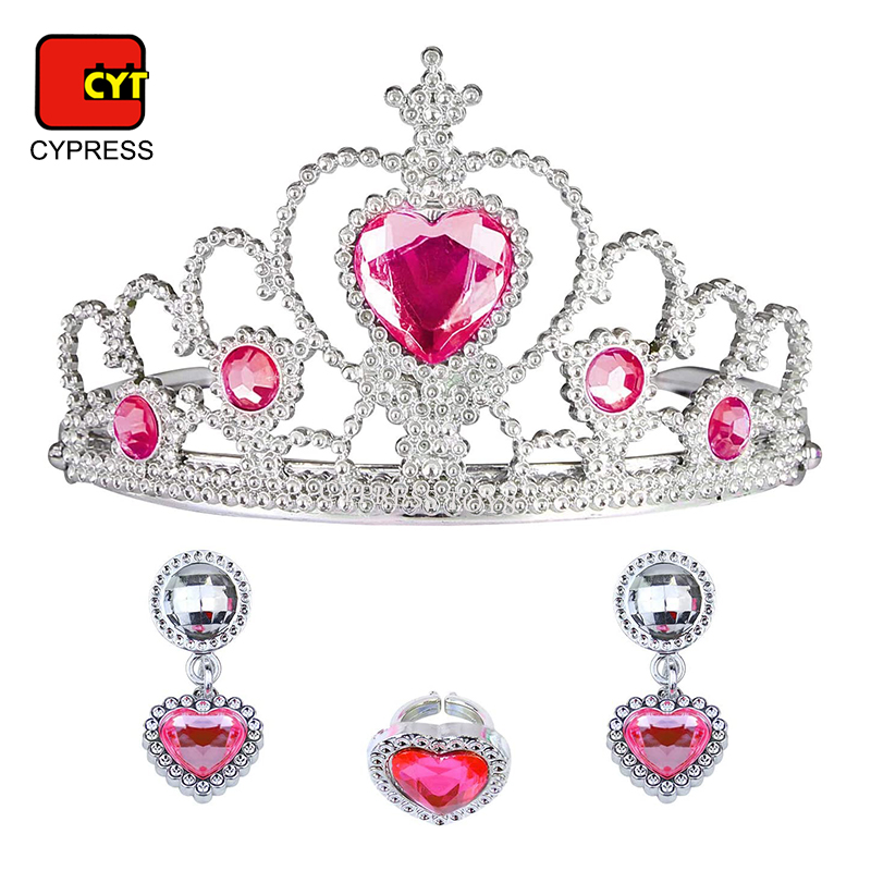 kids Jewelry baby girl toys cosmetics toys for girls princess with crown earrings crystal queen shoes fairy wand