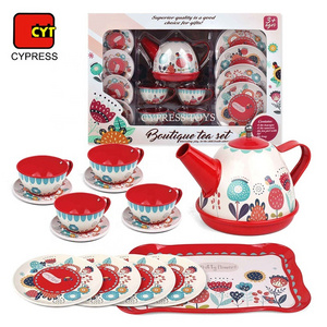 Classical Pattern Mother Garden Stainless Steel Kitchen Toy Set Bubble Tea Toy