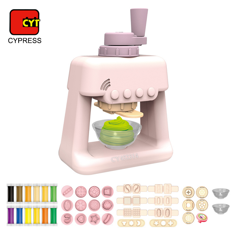 New Arrival Play Dough Kitchen Toys Noodle Maker Play Set DIY Ice Cream Toy With Dough And Molds