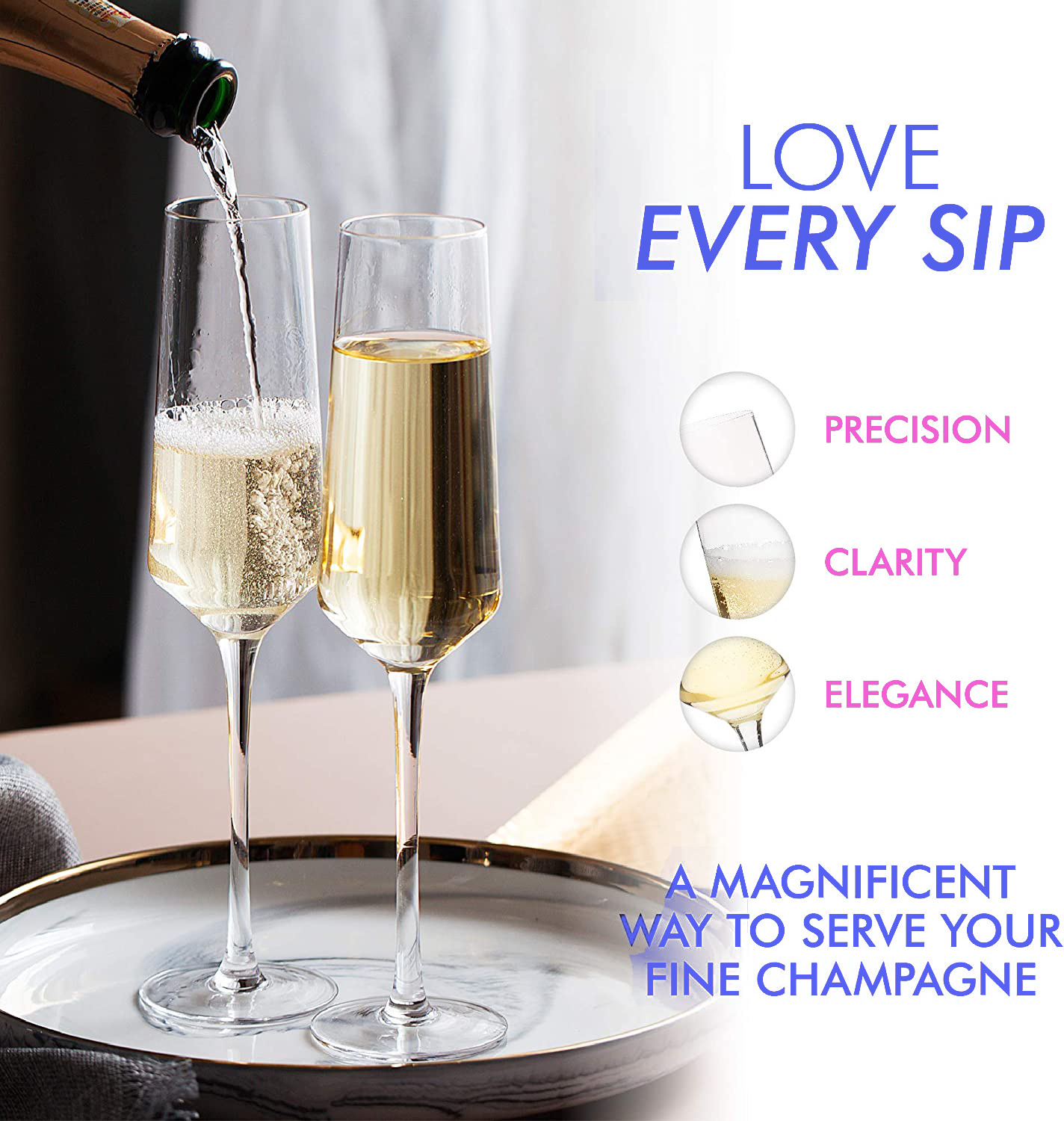 Champagne Personalized Logo Luxury Retro Clear Crystal Wine Glasses with Stem for Drinking Red White Giant Wine Glass as Gifts