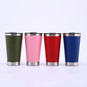 17oz Tumbler Double Wall Wine Glass Stainless Steel Thermal Cups 500ML Insulated Coffee Beer Travel Tumbler Cups Glass With Lid