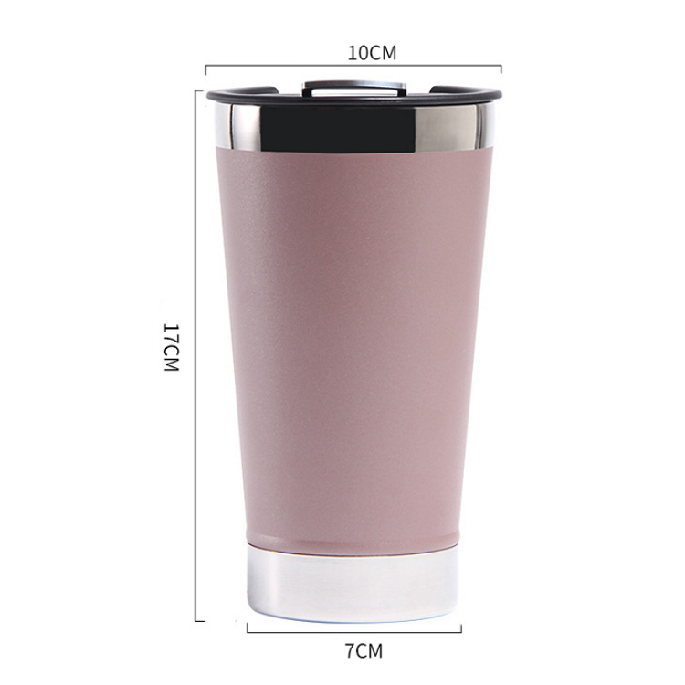 17oz Tumbler Double Wall Wine Glass Stainless Steel Thermal Cups 500ML Insulated Coffee Beer Travel Tumbler Cups Glass With Lid