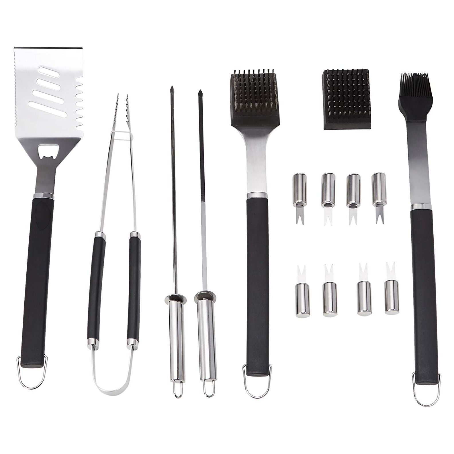 Portable Bbq Stainless Steel Barbecue Grilling Utensils Cleaning Brush Private Label Grill Tools Set With Aluminium Case