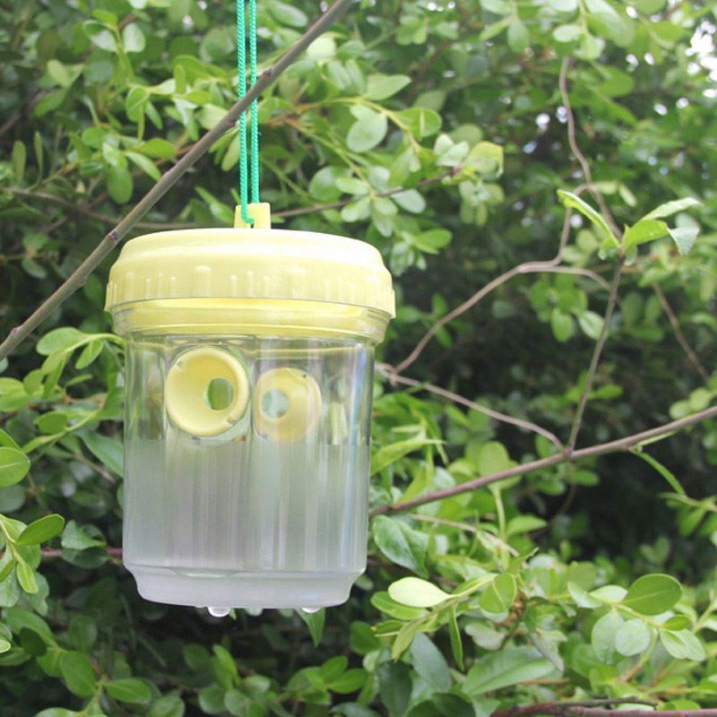 For Outdoors Reusable Solar, Powered Insect Effective Waterproof Hanging Bee Catcher Killer With  Led Light Wasp Trap/