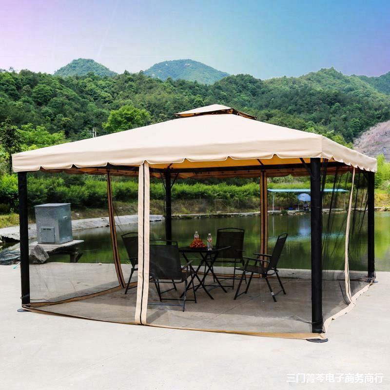 With Corner Shelves and,Mosquito Netting Uplion 10x10 Backyard Deck Shade Rain protect gazebo Patios outdoor metal Canopy/