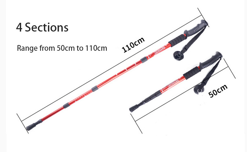 2021 Aluminium Alloy Alpenstock Mountaineering Cane Trekking Poles Hiking Nordic Walking Sticks