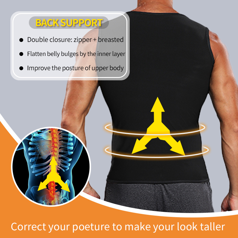 Body Shaper Corset Sauna Sweat VEST Sleeve Waist Trainer Fitness Slimming Workout Sauna Vest Top With Zipper