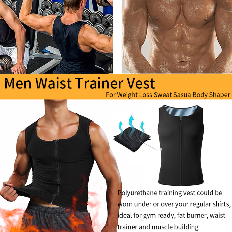 Body Shaper Corset Sauna Sweat VEST Sleeve Waist Trainer Fitness Slimming Workout Sauna Vest Top With Zipper