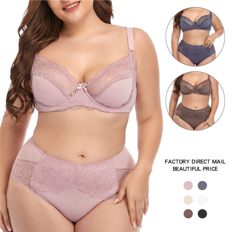 Manufacturer Plus Size 38 42 Size Luxury Women Sexy Lace Photo Comfort Top Underwire Pushup Big Cup Underwear Bra And Panty Sets