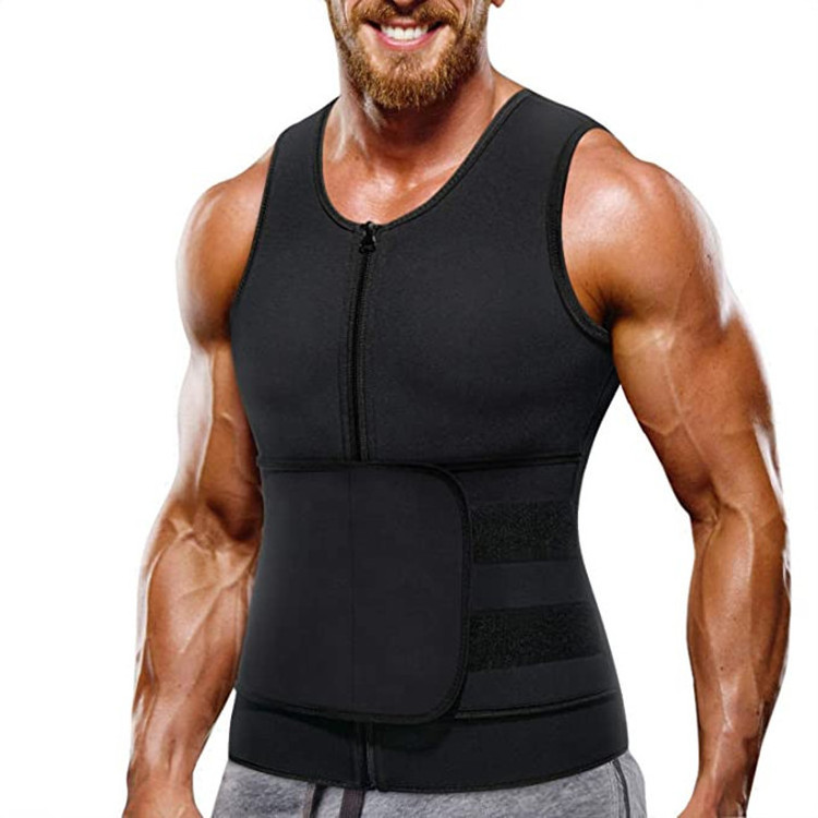 In stock Men Body Shaper Waist Trainer Sauna Vest Belt Abdomen Sweat Vest Fitness Belt