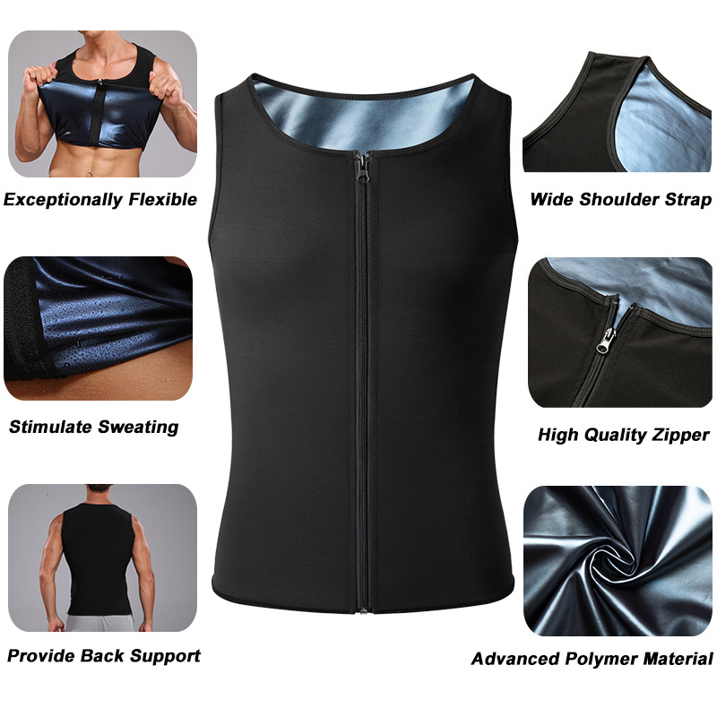 Body Shaper Corset Sauna Sweat VEST Sleeve Waist Trainer Fitness Slimming Workout Sauna Vest Top With Zipper