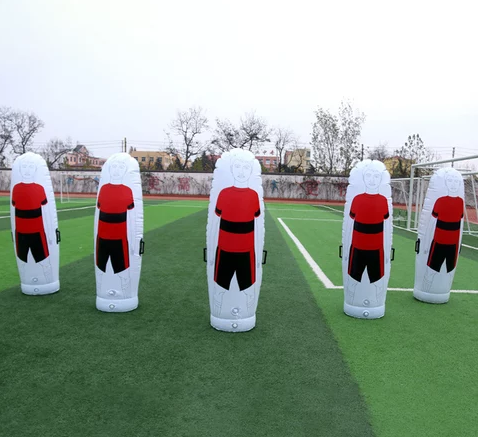 Manufacture hot selling football training equipment hot sale 1.70m inflatable football dummy tumbler mannequin