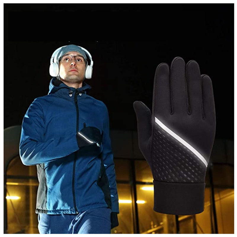 Wholesale Fleece Snowboard Snow Cold Weather Outdoor Sports Cowhide Leather Touch Screen Insulated Warm Winter Gloves