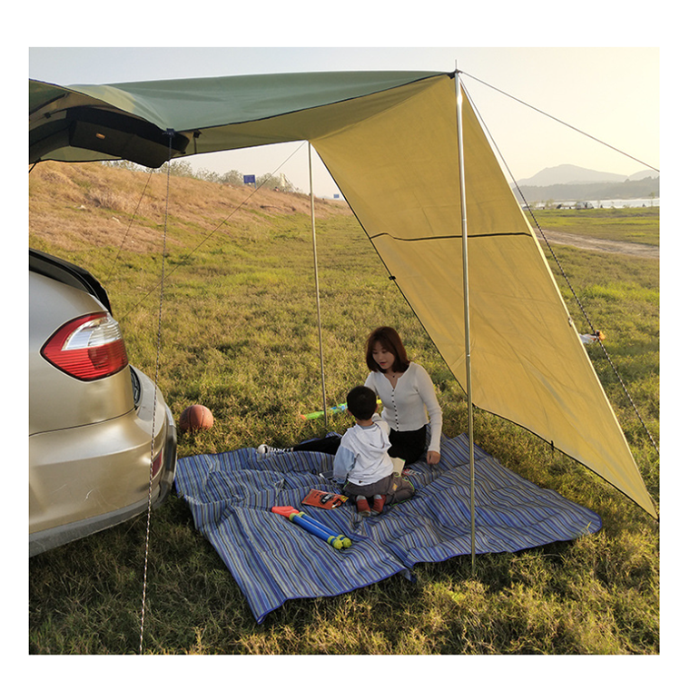 Outdoor Truck Canopy Sun Shade Rainproof Tarp Sunshade Car Tent Awning Car Side Rear Canopy For Travel Boating Beach Camping