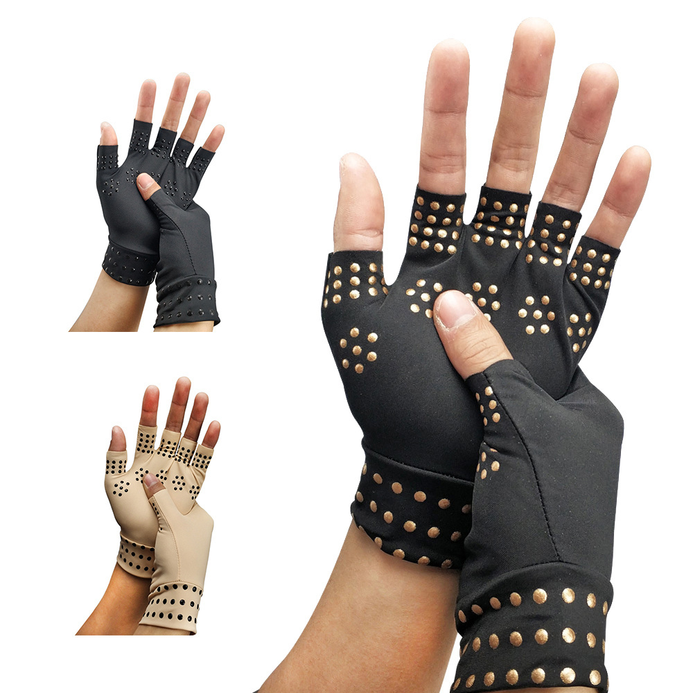 Hot Selling Half Finger Mild Compression Guantes De Artritis Arthritis Gloves Work Indoor, Computer Glue, Spandex Accept OEM ODM