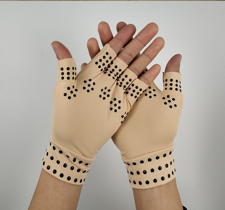 Hot Selling Half Finger Mild Compression Guantes De Artritis Arthritis Gloves Work Indoor, Computer Glue, Spandex Accept OEM ODM