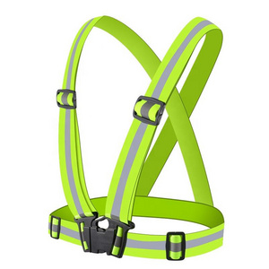 Wholesale High Visibility Safety Reflective Belt Fluorescent Yellow Cheap Reflective Vest Running Vest