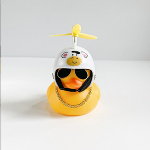 Fashion popular bicycle decoration Wind Rubber Duck Yellow Duck interior accessories for cars and bicycles